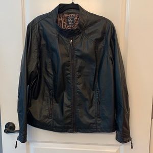 Laura lane faux leather motorcycle jacket 2x